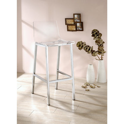 Clear Lucite Acrylic Backless Counter Stool Set of 2