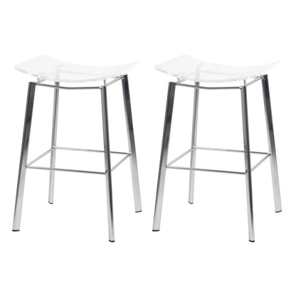Acrylic Artina Chrome Barstools - Set of 2