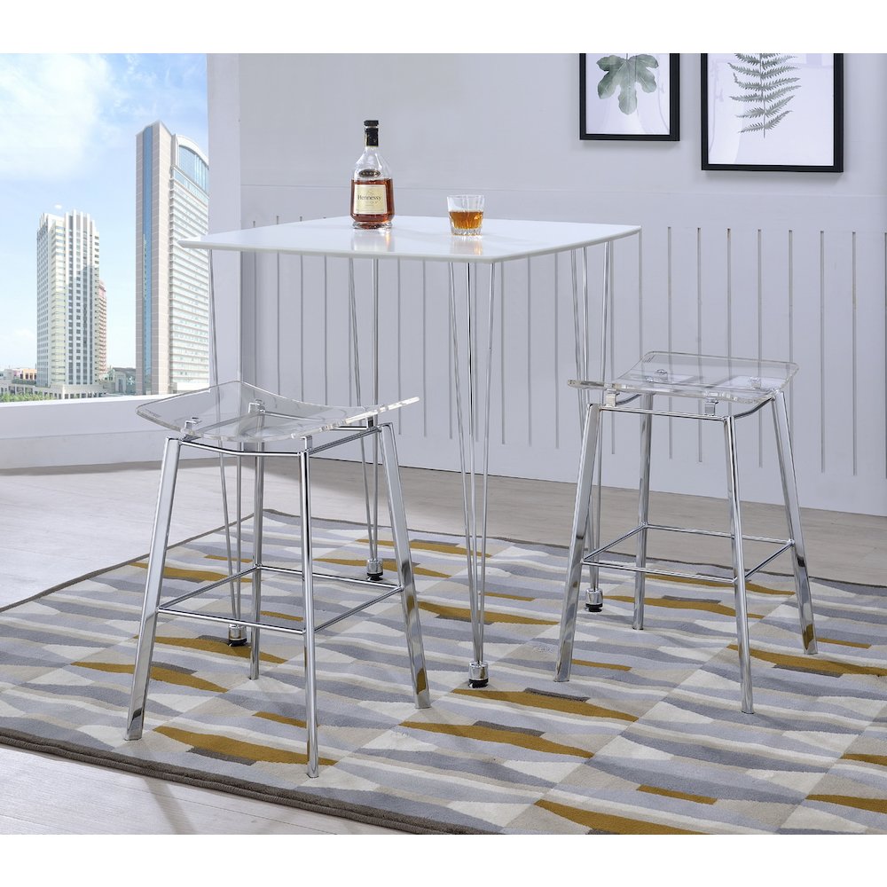 Acrylic Artina Chrome Barstools - Set of 2
