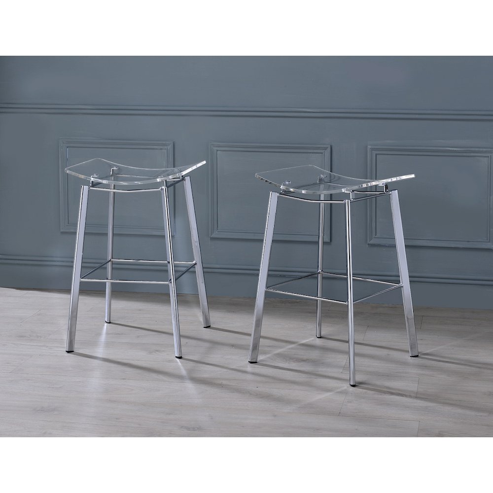 Acrylic Artina Chrome Barstools - Set of 2