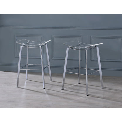 Acrylic Artina Chrome Barstools - Set of 2