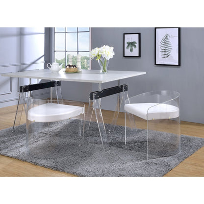 White Lucite Acrylic U-Shape Molded Ghost Dining Chair