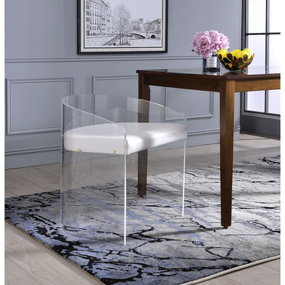 White Lucite Acrylic U-Shape Molded Ghost Dining Chair