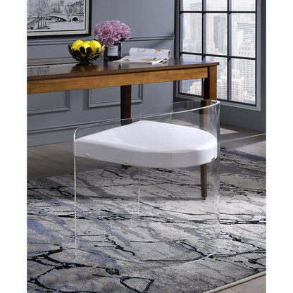 White Lucite Acrylic U-Shape Molded Ghost Dining Chair