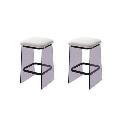 Black Smoked Lucite Acrylic Counter Stool Set of 2