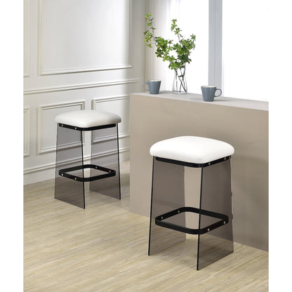 Black Smoked Lucite Acrylic Counter Stool Set of 2