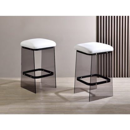 Black Smoked Lucite Acrylic Counter Stool Set of 2