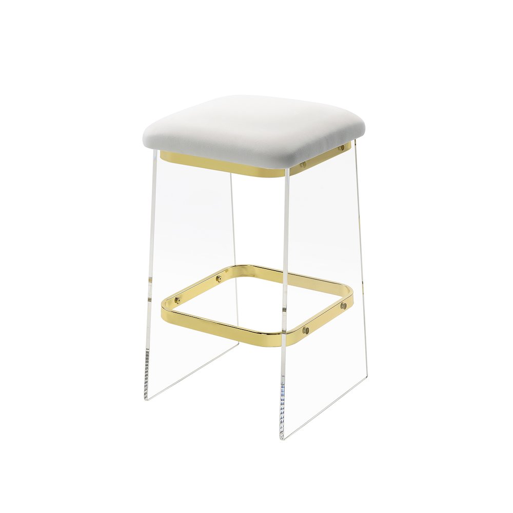 Gold Lucite Acrylic Counter Stool Glam Home Set of 2