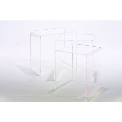 Clear Lucite Acrylic Nesting Side Tables Accent Set of 3