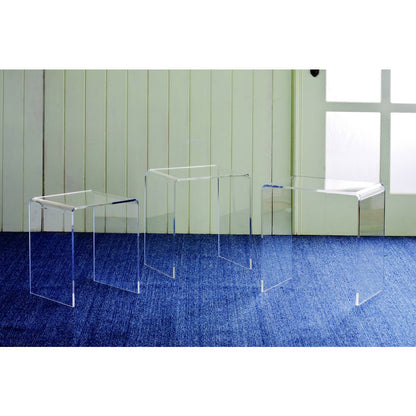 Clear Lucite Acrylic Nesting Side Tables Accent Set of 3
