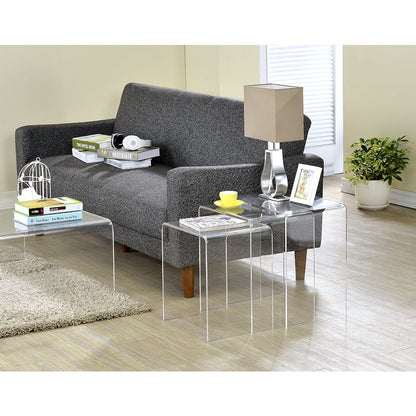 Clear Lucite Acrylic Nesting Side Tables Accent Set of 3