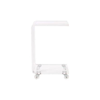 Clear Lucite Acrylic C-Shape Side Accent End Table