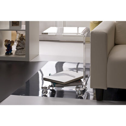 Clear Lucite Acrylic C-Shape Side Accent End Table