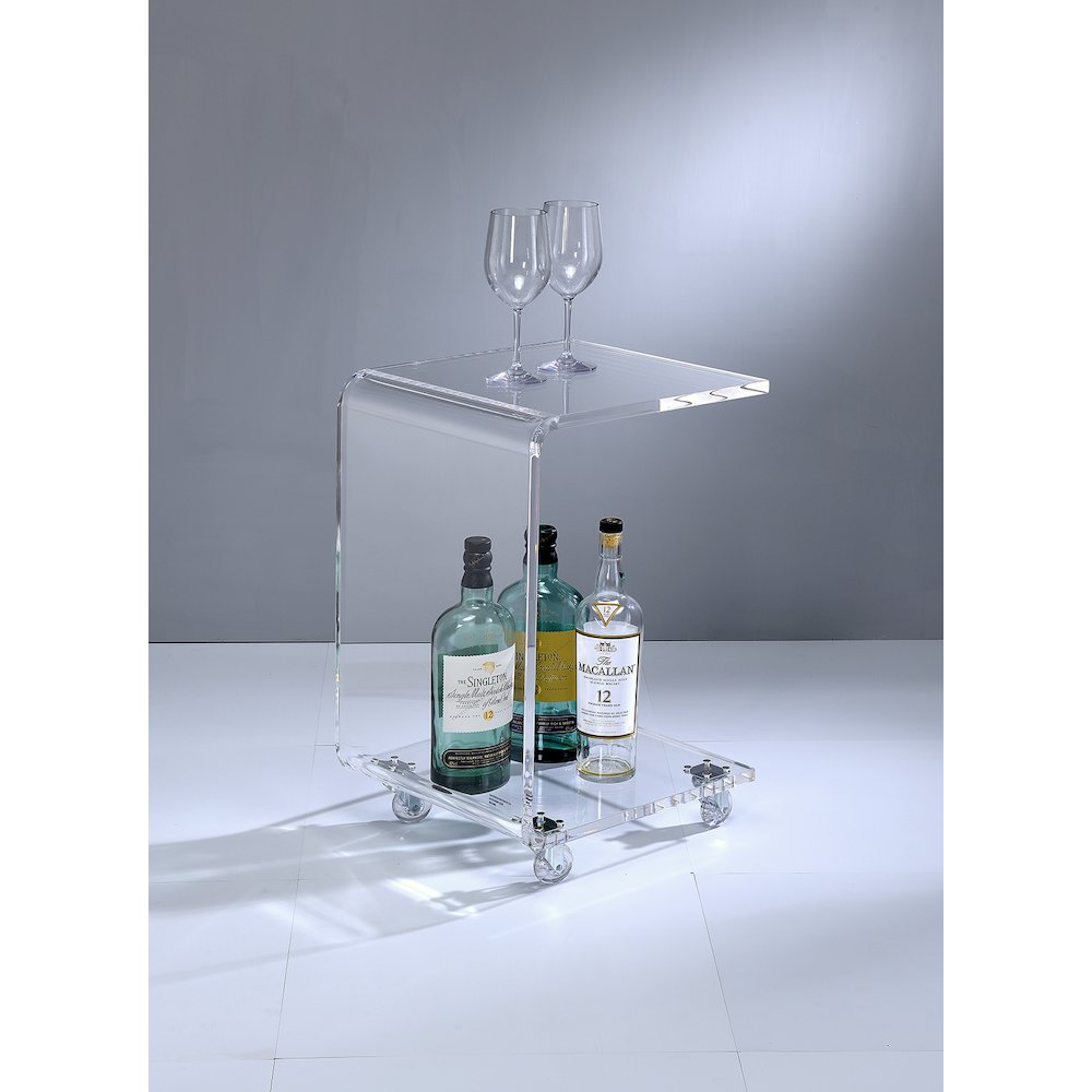 Clear Lucite Acrylic C-Shape Side Accent End Table