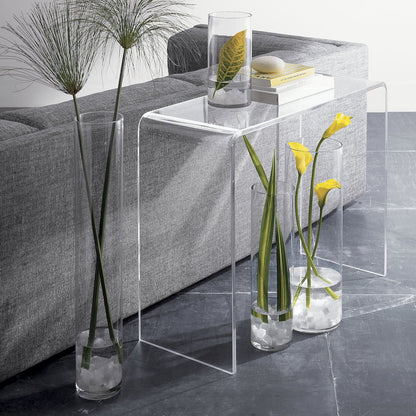 Clear Lucite Acrylic Slim Console Table 15-Inch Wide