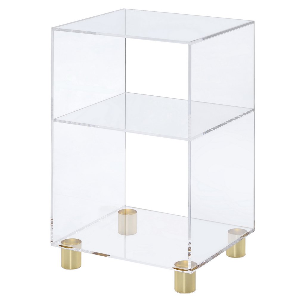 Acrylic Elson End Table with 4 Gold Legs