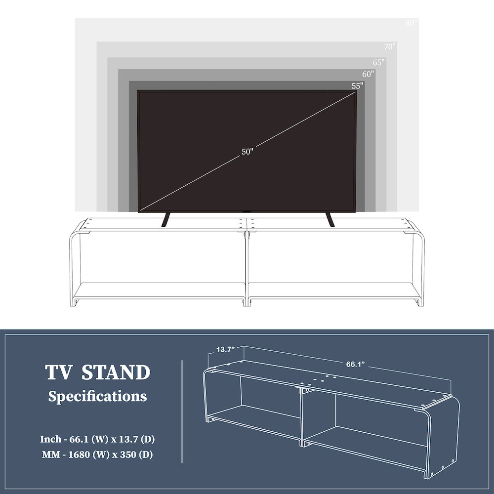 Clear Lucite Acrylic Wide TV Stand Entertainment Console