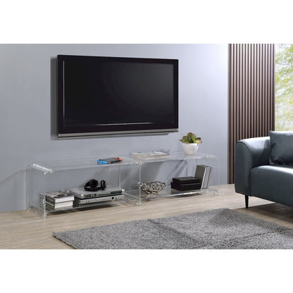 Clear Lucite Acrylic Wide TV Stand Entertainment Console