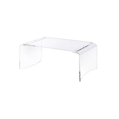 Clear Lucite Acrylic Wide Rectangular Coffee Table