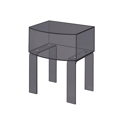 Smoke Gray Lucite Acrylic End Table Translucent Side