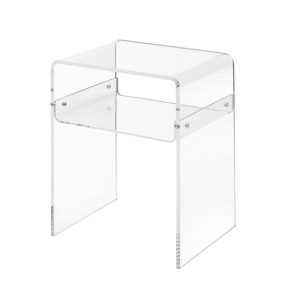 Clear Acrylic Lucite Open End Table Side Accent Piece
