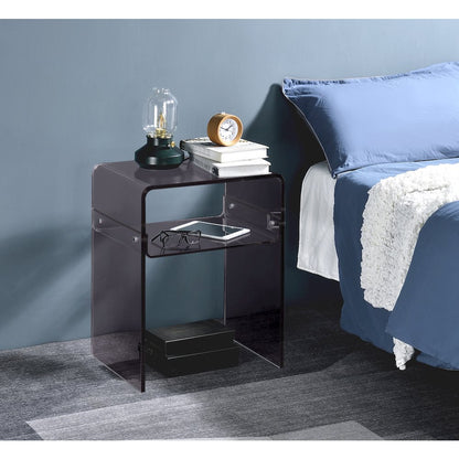 Smoke Black Lucite Acrylic End Table Dark Side Accent