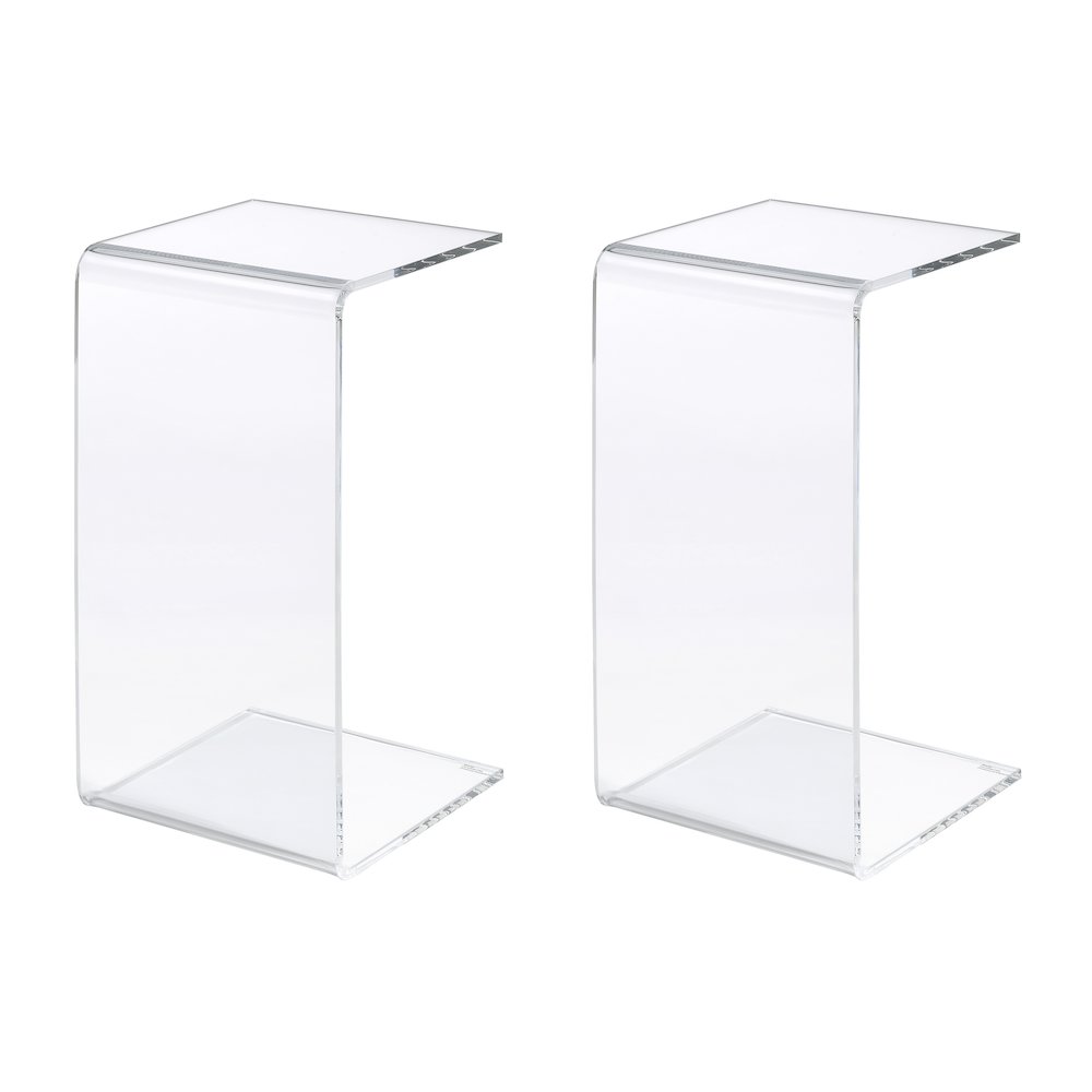 Acrylic C Shape Accent Table - Set of 2