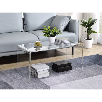 Clear Acrylic Molded Ghost Coffee Table Lucite Modern