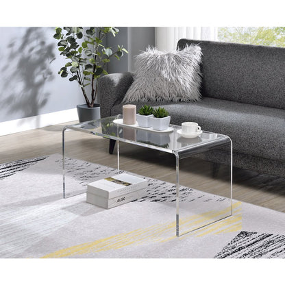 Clear Acrylic Molded Ghost Coffee Table Lucite Modern