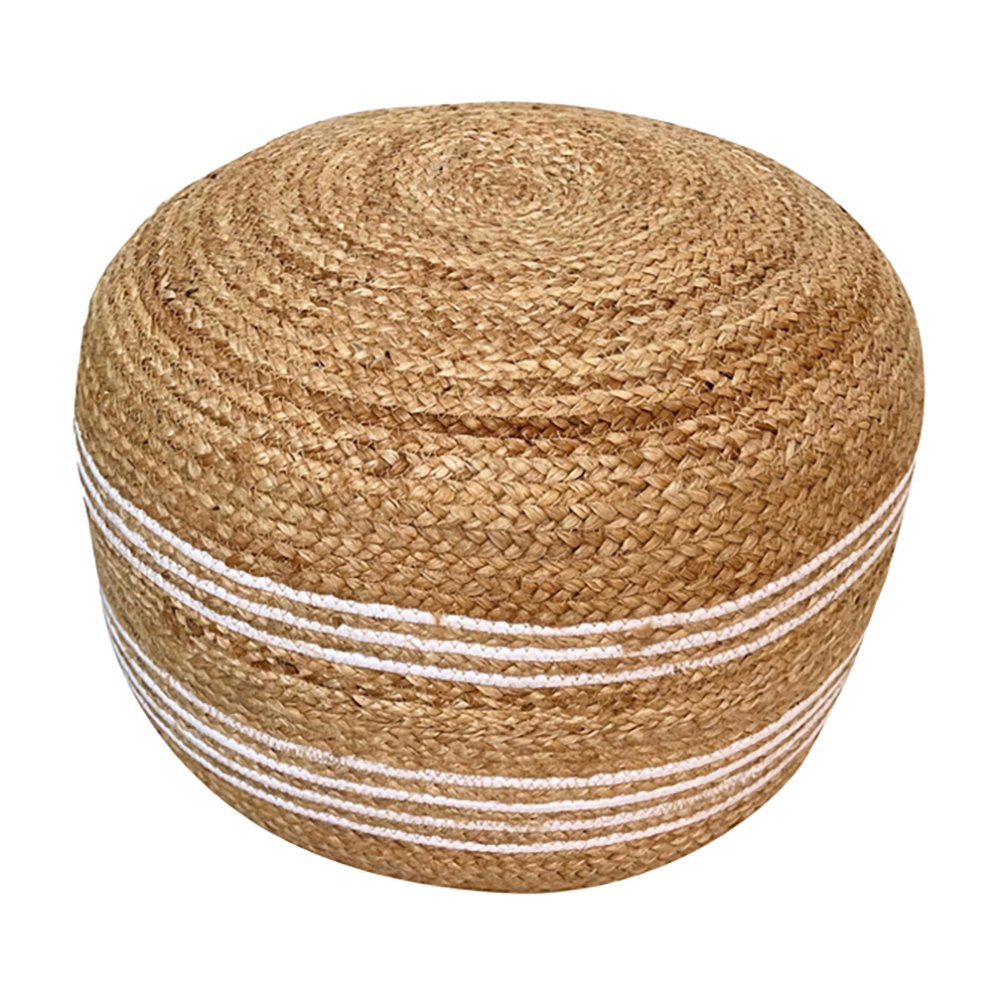 Jute Cotton Braided Pouf