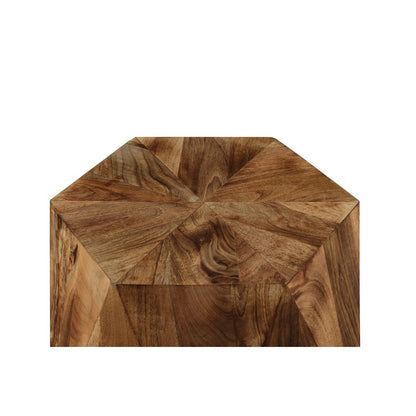 Brown Solid Acacia Wood Side Table Natural Home Accent