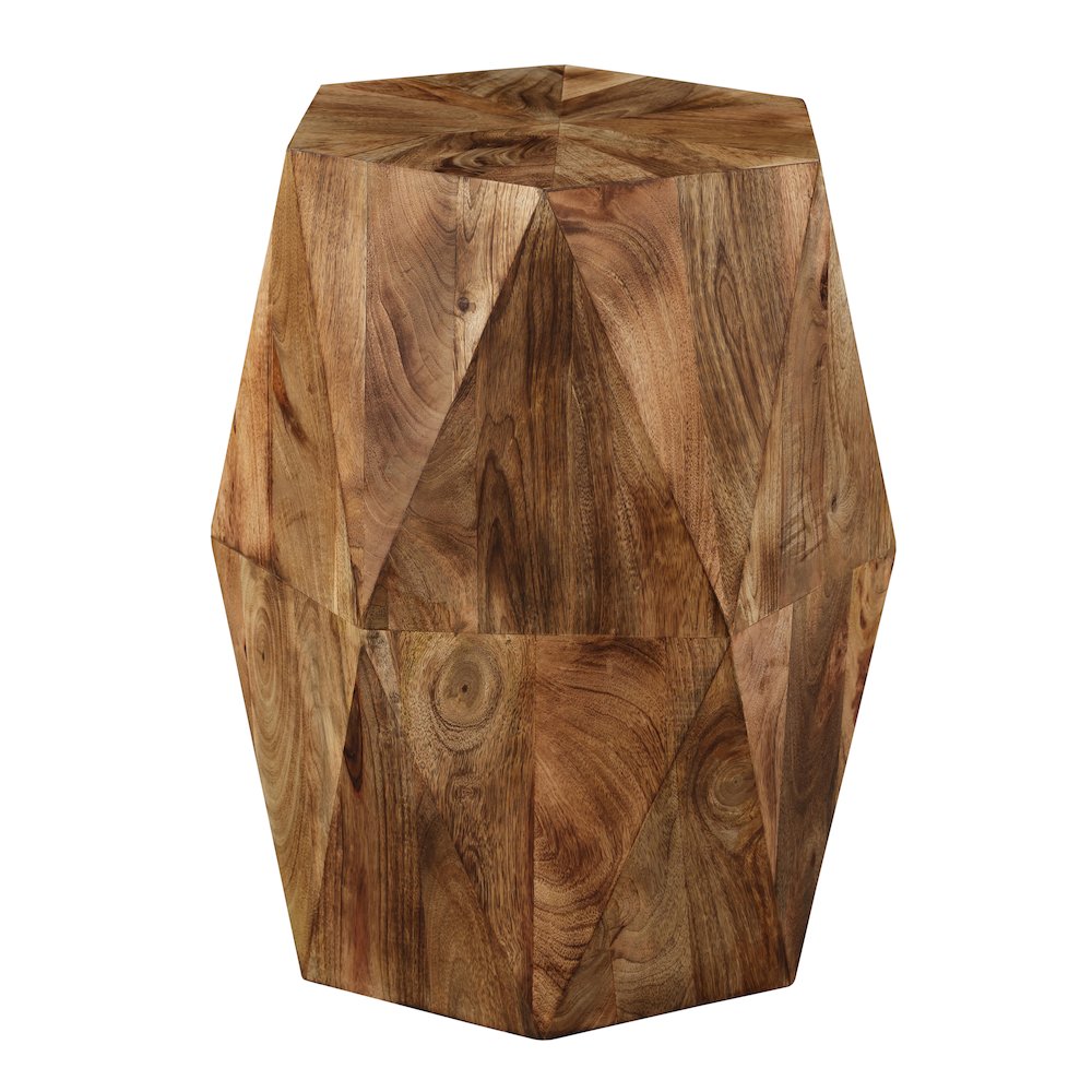 Brown Solid Acacia Wood Side Table Natural Home Accent