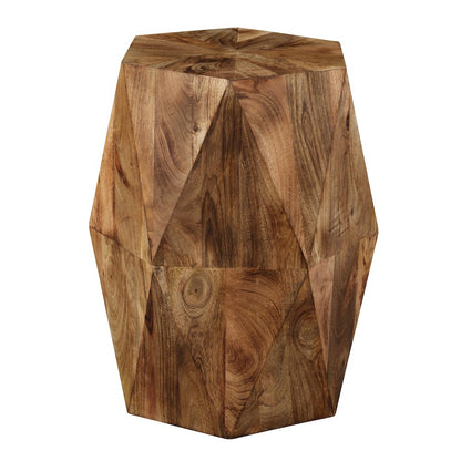 Brown Solid Acacia Wood Side Table Natural Home Accent