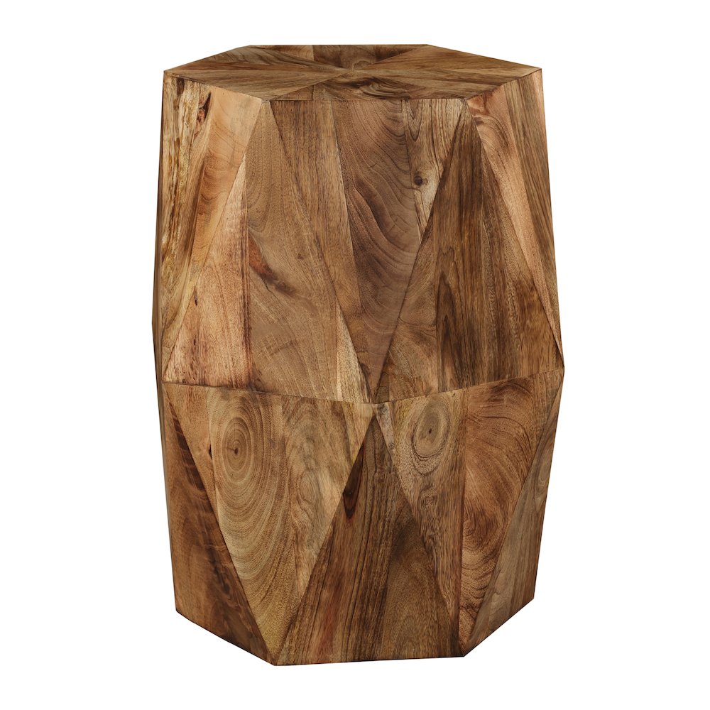 Brown Solid Acacia Wood Side Table Natural Home Accent