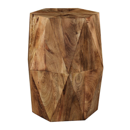 Brown Solid Acacia Wood Side Table Natural Home Accent