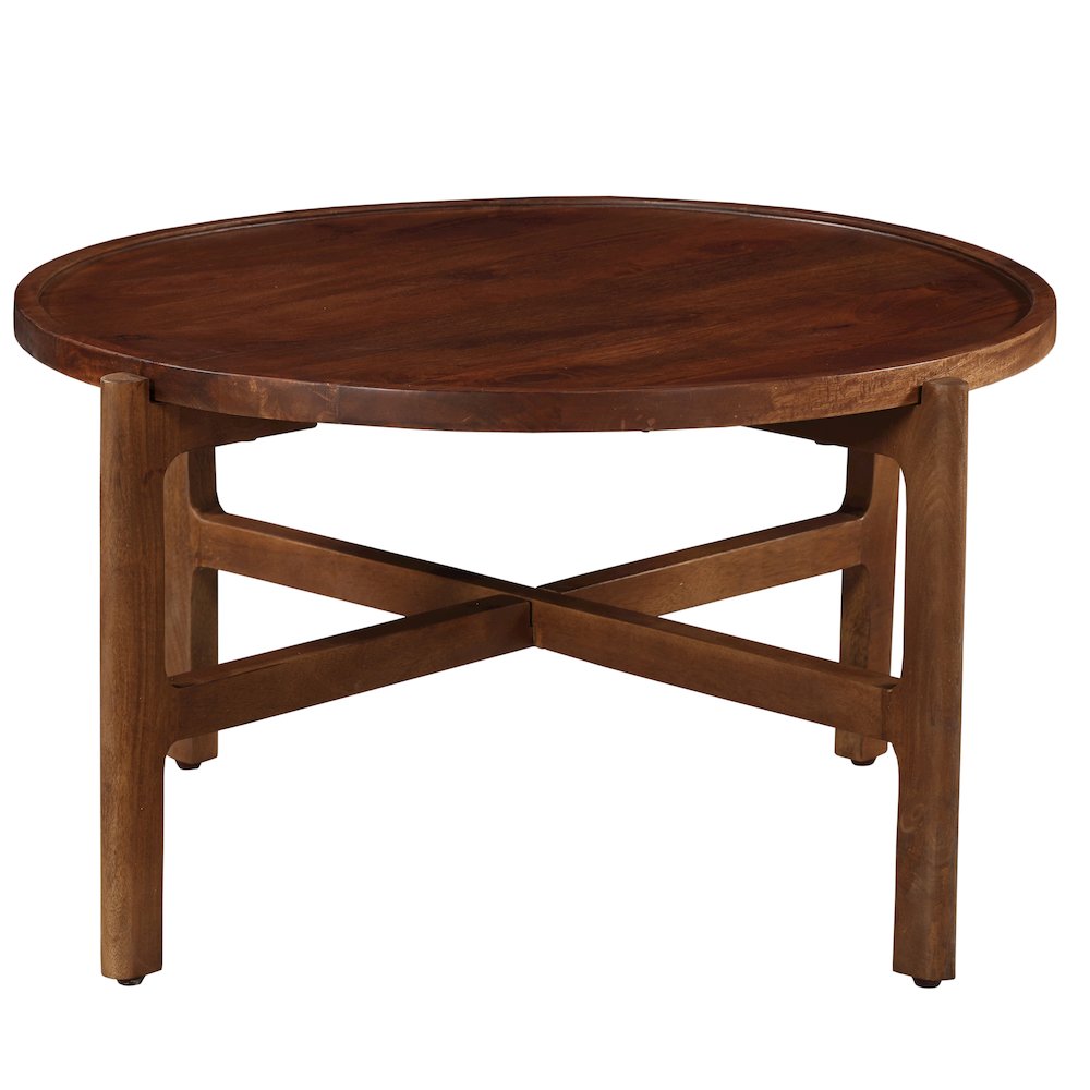 Brown Solid Mango Wood Square Low Profile Coffee Table