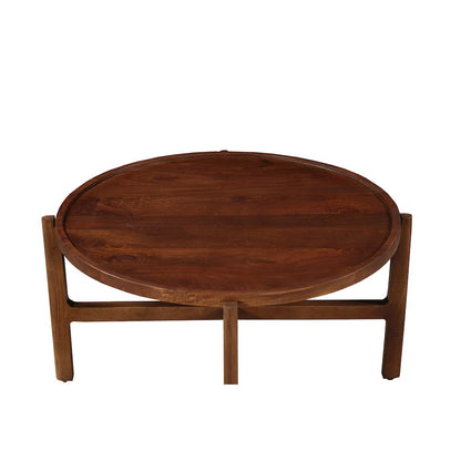 Brown Solid Mango Wood Square Low Profile Coffee Table