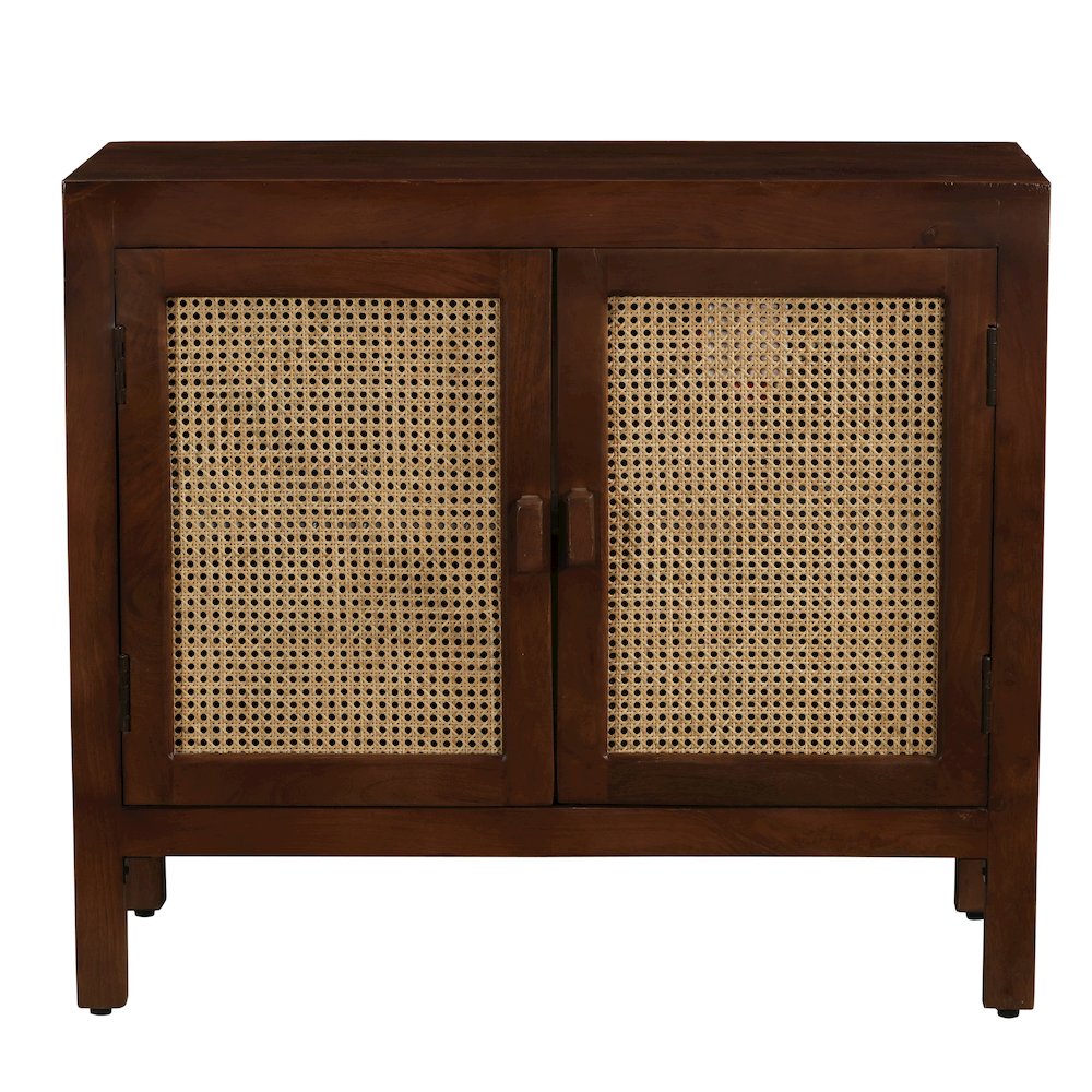 Brown Solid Natural Mango Wood Two-Door Sideboard Cabinet