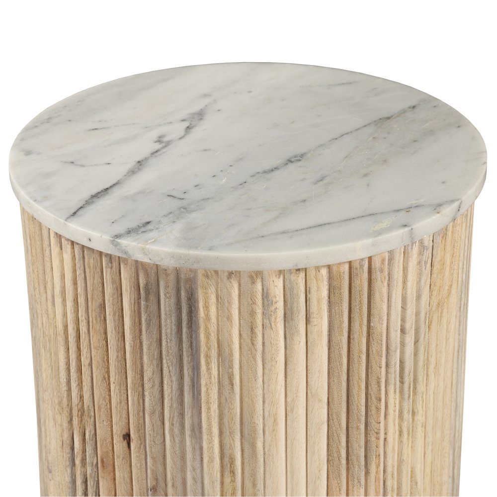 Marble and Mango Wood Accent Table