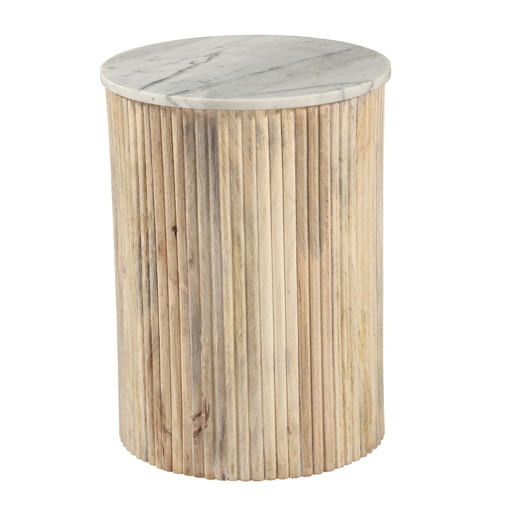 Marble and Mango Wood Accent Table
