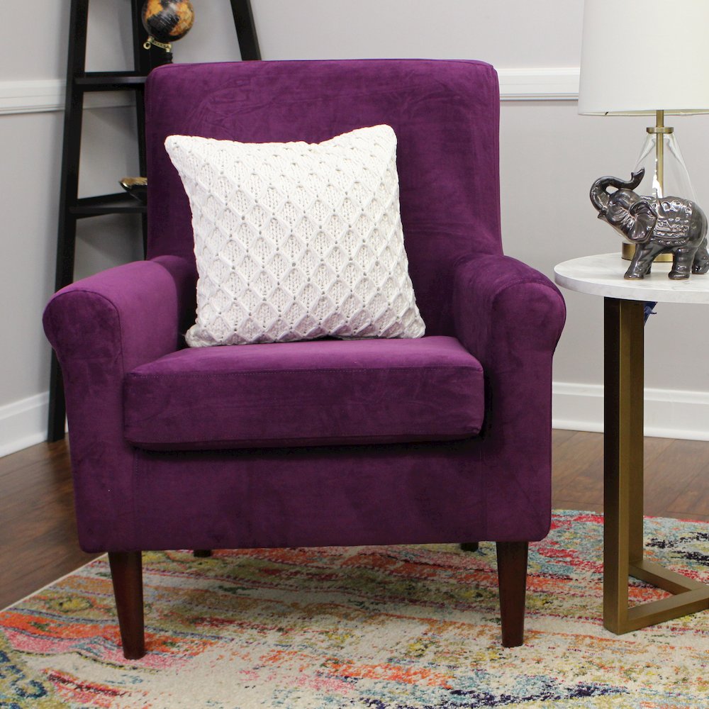 Ellis Rolled Arm Lounge Chair - Purple