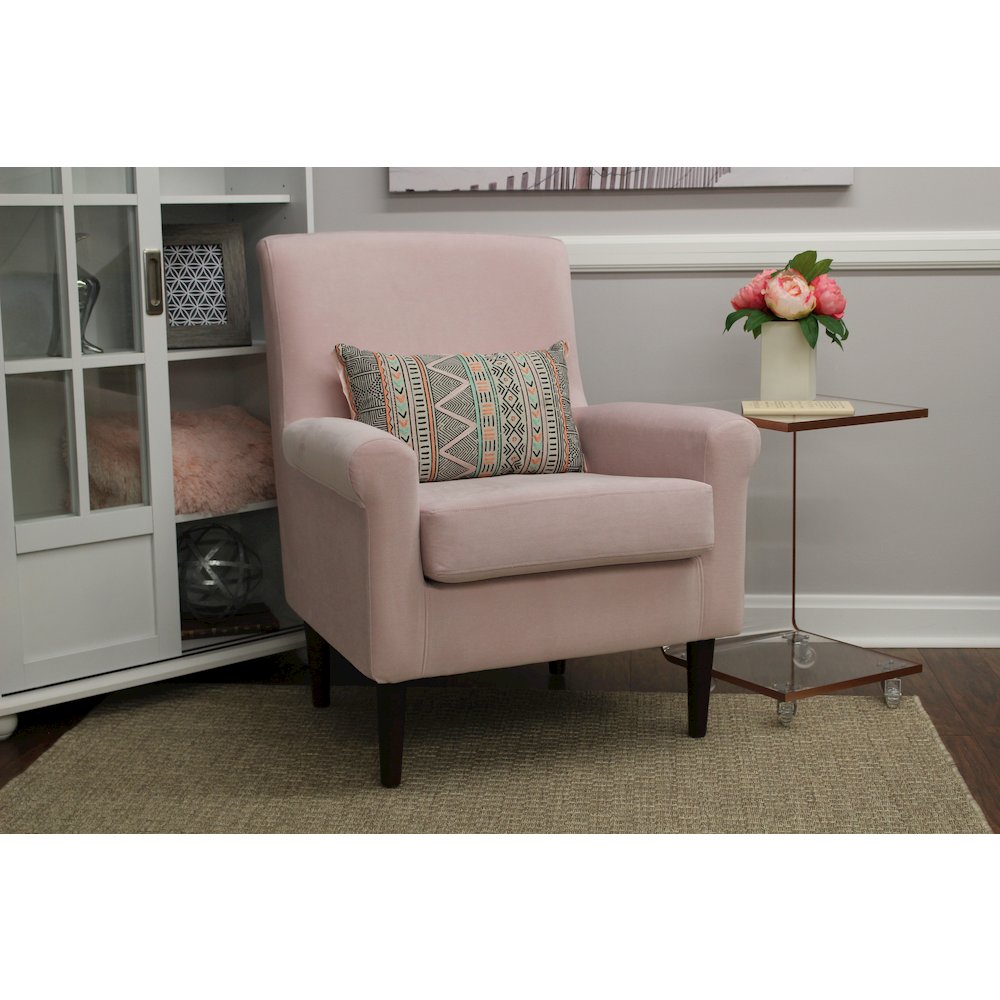 Ellis Rolled Arm Lounge Chair - Pink