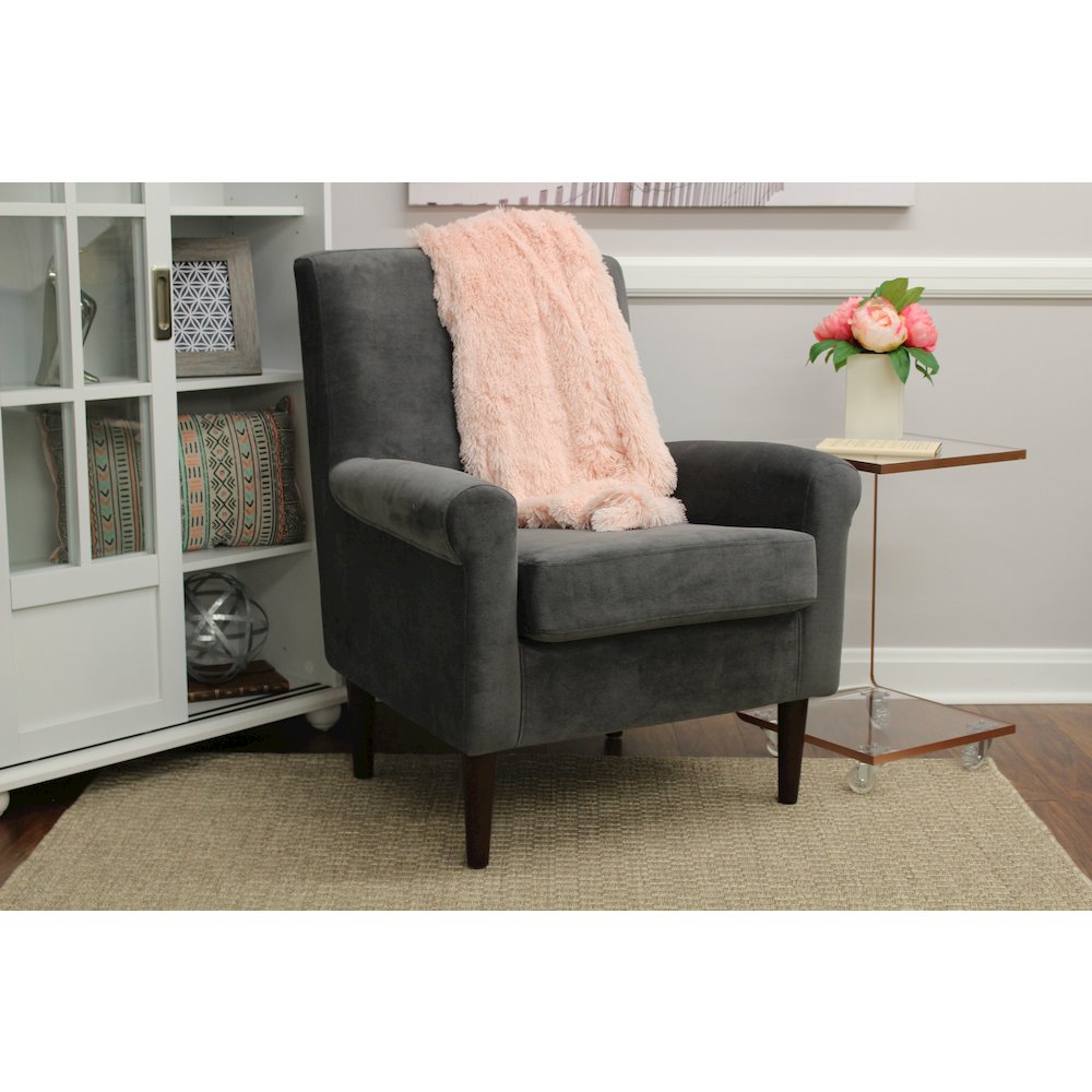 Ellis Rolled Arm Lounge Chair - Dark Gray