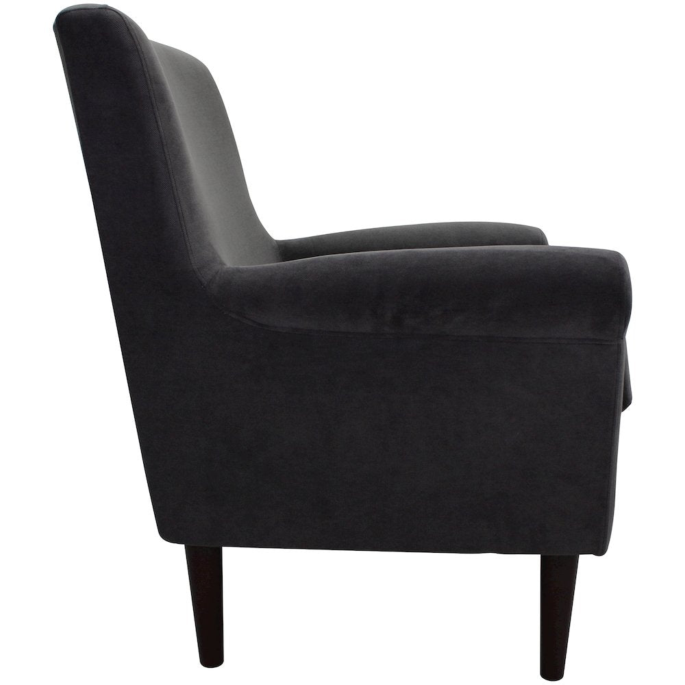 Ellis Rolled Arm Lounge Chair - Dark Gray