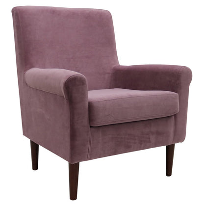 Ellis Rolled Arm Lounge Chair - Mauve