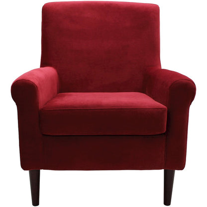Ellis Rolled Arm Lounge Chair - Red
