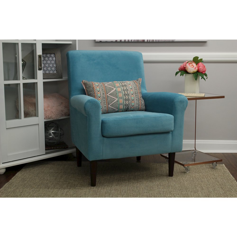 Ellis Rolled Arm Lounge Chair - Teal