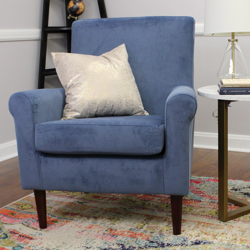 Ellis Rolled Arm Lounge Chair - Blue