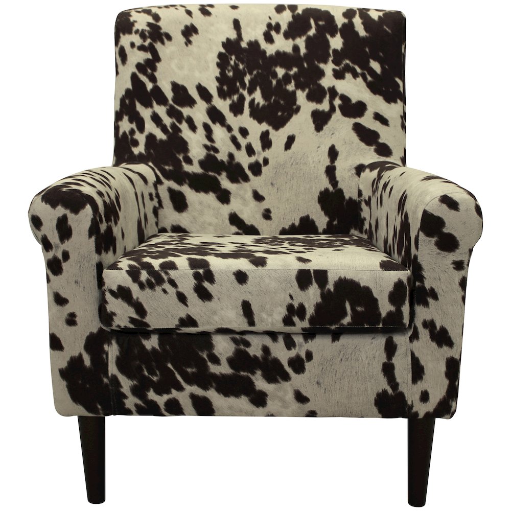 Ellis Rolled Arm Lounge Chair - Cowhide Brown