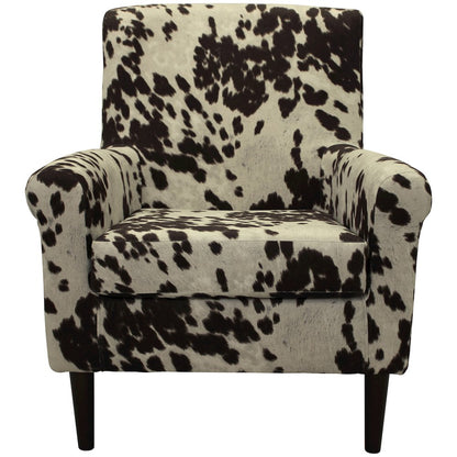 Ellis Rolled Arm Lounge Chair - Cowhide Brown